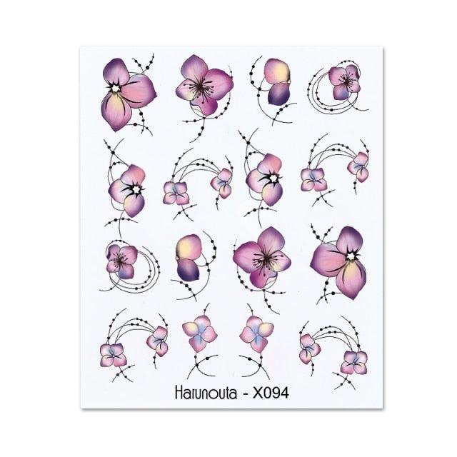 Rainbow Wave Love Heart Pattern Nail Art Decals