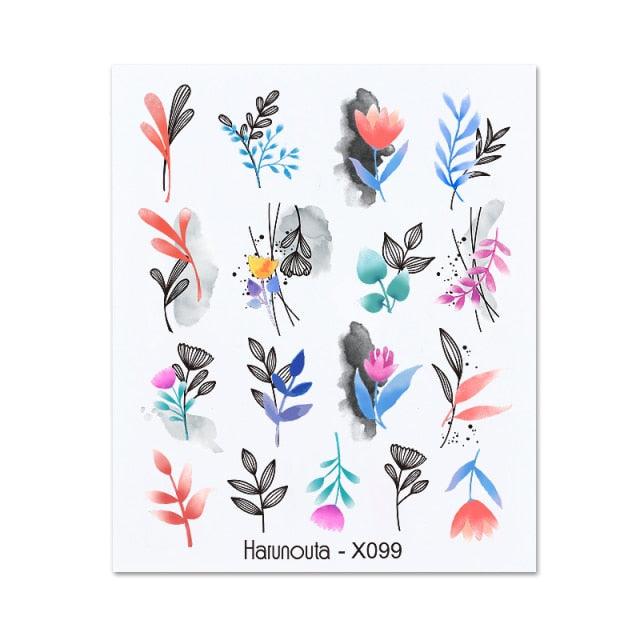 Rainbow Wave Love Heart Pattern Nail Art Decals