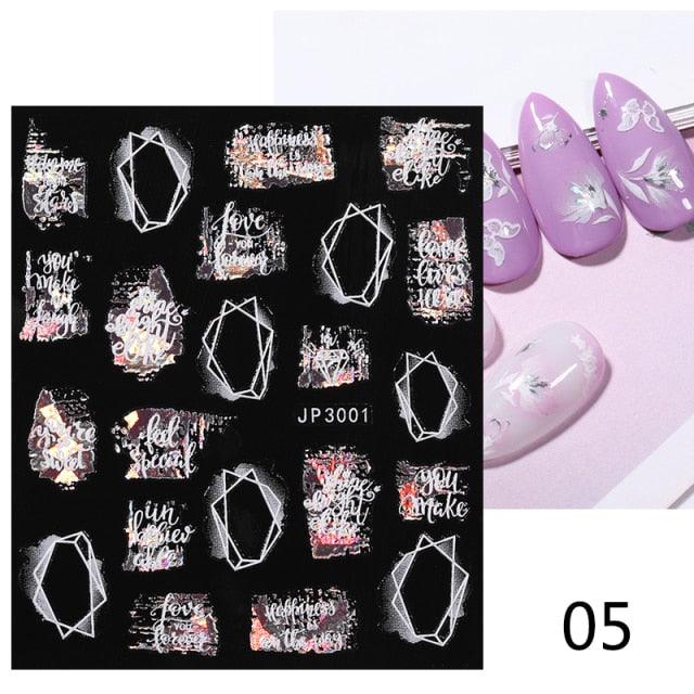 Elegant White Flower Lace Nail Art Stickers