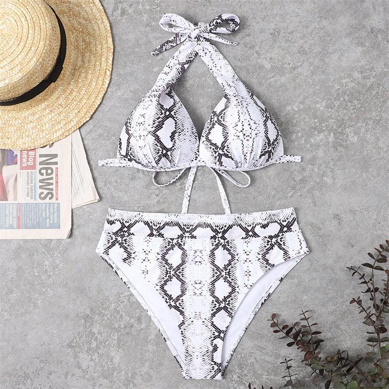 Elegant High Waist Push Up Bikini Set for Women