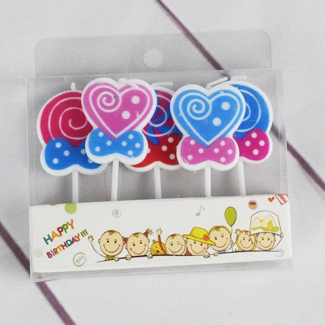 Creative Bear Candle Toppers with Smiley Faces for Birthday Celebrations - Korvel