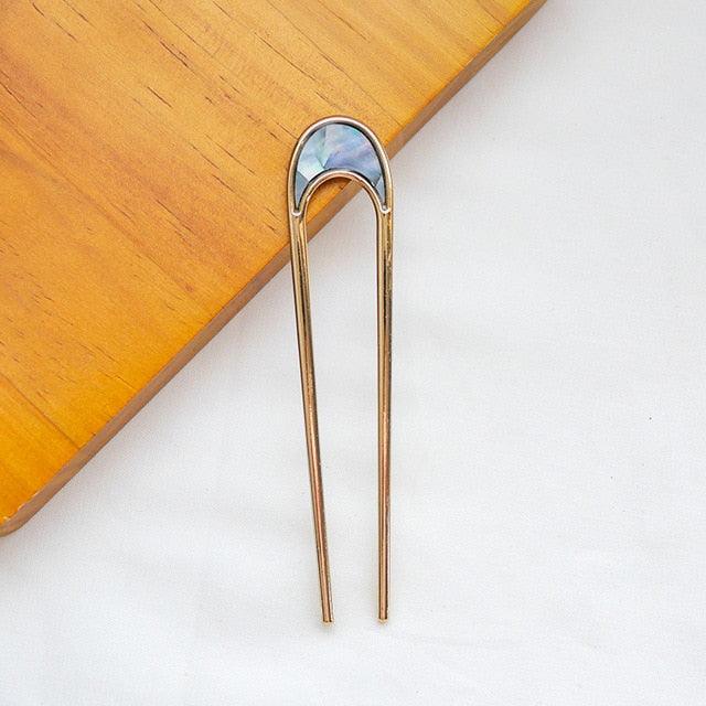 Palillos de Pelo en Forma de U Elegantes para Mujeres - Accesorios de Pelo Coloridos