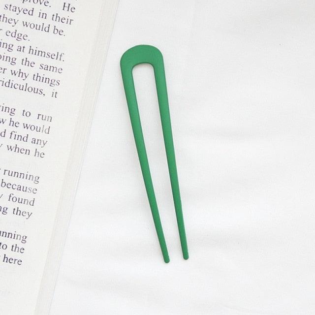 Palillos de Pelo en Forma de U Elegantes para Mujeres - Accesorios de Pelo Coloridos