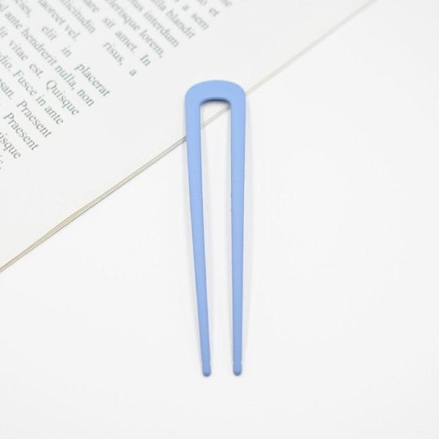 Palillos de Pelo en Forma de U Elegantes para Mujeres - Accesorios de Pelo Coloridos