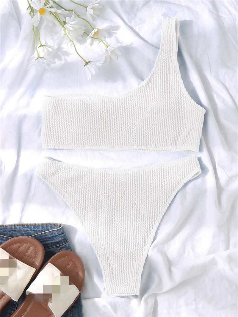Elegant One-Shoulder Bikini Set for Women