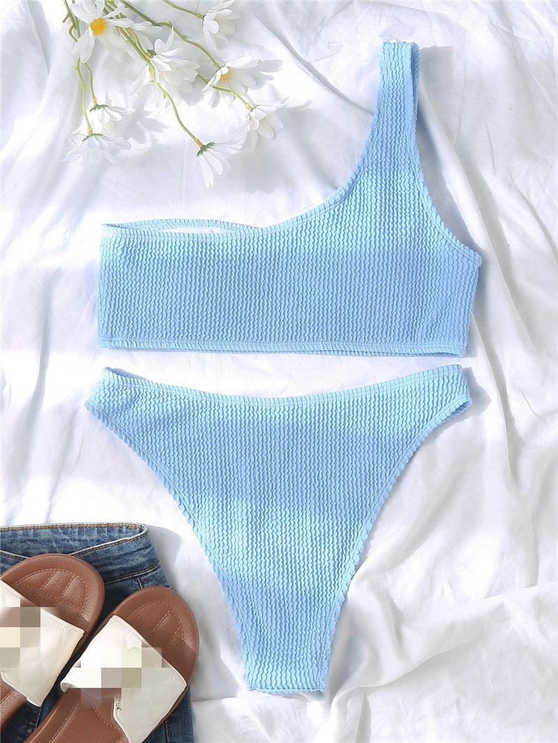 Elegant One-Shoulder Bikini Set for Women