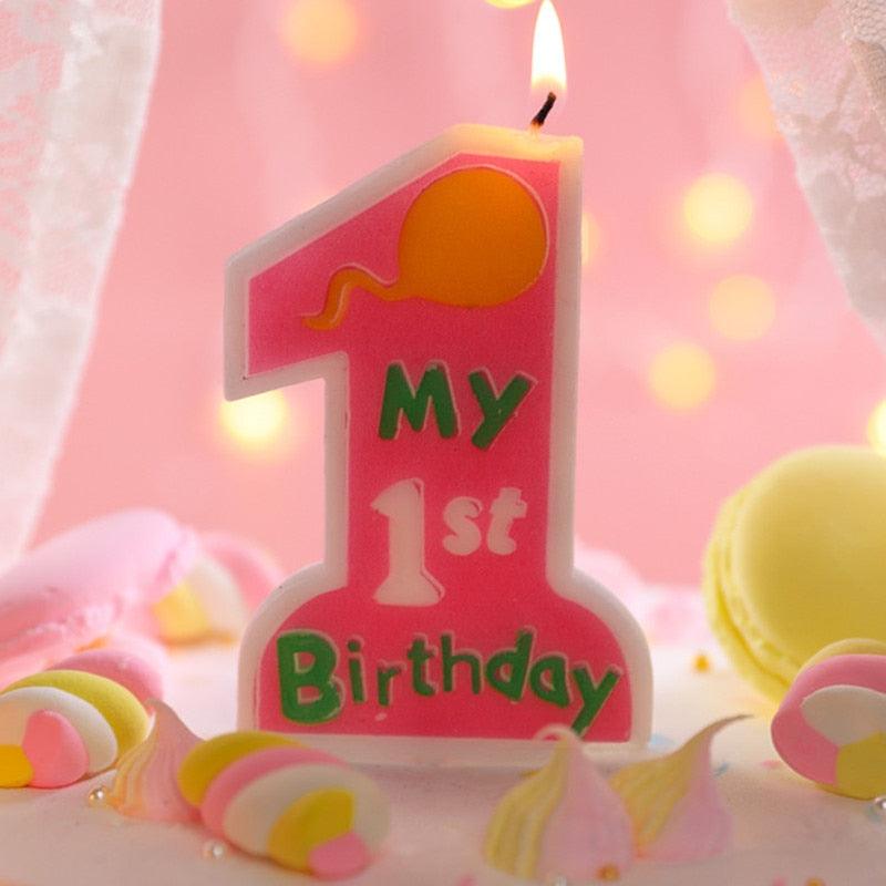 Bougie d'anniversaire surdimensionnée numéro 1 pour célébrations de bébé