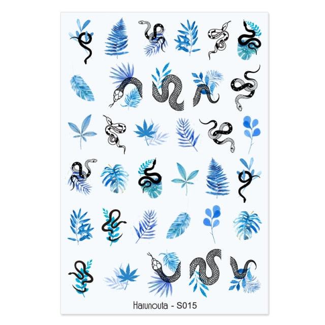 Elegantes Stickers de Uñas 3D - Diseños de Personajes y Flores