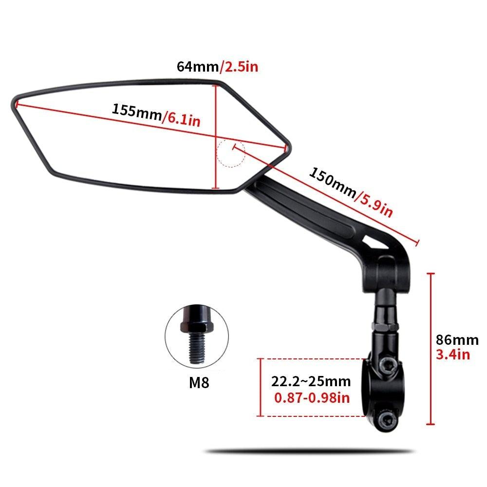 Adjustable Bicycle Handlebar Rear View Mirror for Safe Cycling