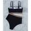 Ensemble de bikini noir taille haute de luxe pour femmes