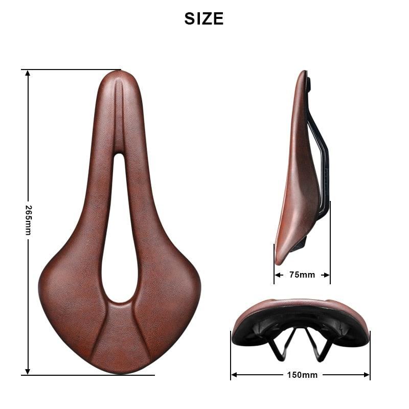 Bike Saddle Hollow Bicycle Cushion One-Piece PU Leather Soft Comfortable Seat For Men Women Road Mountain Cycling Saddles Bicycle Seat Waterproof Comfortable Road Bike Saddle Memory Foam Padded Replacement For Road Bikes - Korvel