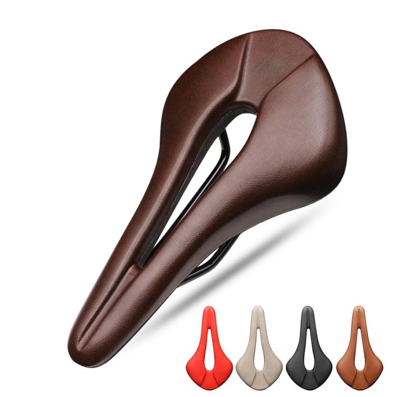 Bike Saddle Hollow Bicycle Cushion One-Piece PU Leather Soft Comfortable Seat For Men Women Road Mountain Cycling Saddles Bicycle Seat Waterproof Comfortable Road Bike Saddle Memory Foam Padded Replacement For Road Bikes - Korvel
