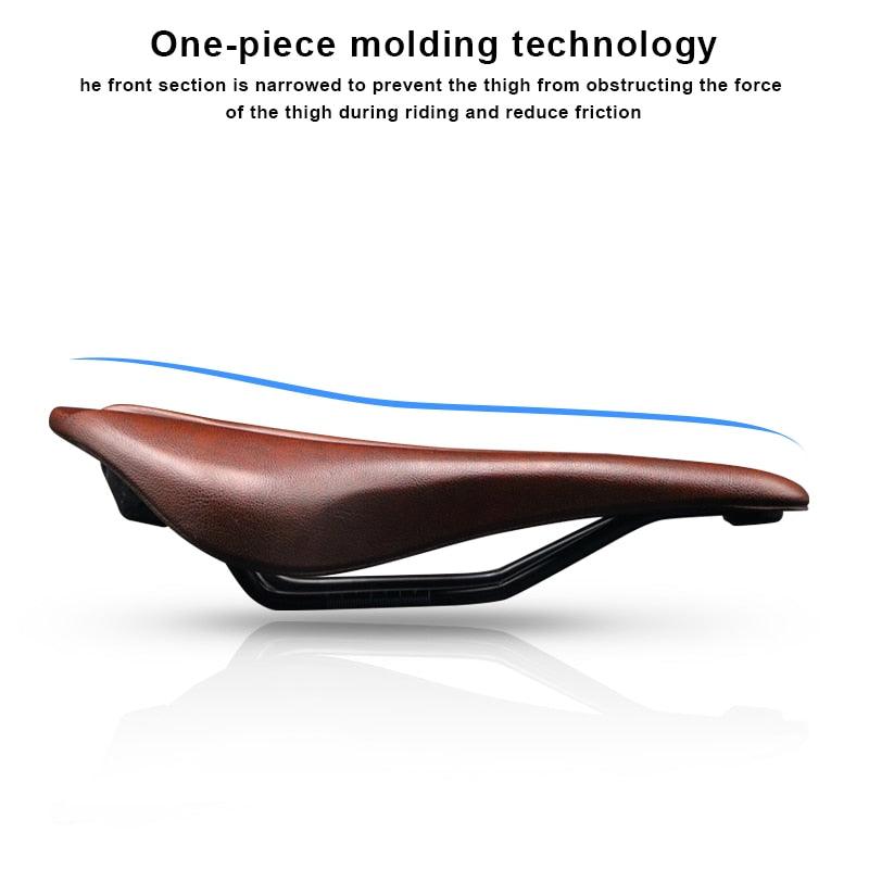 Bike Saddle Hollow Bicycle Cushion One-Piece PU Leather Soft Comfortable Seat For Men Women Road Mountain Cycling Saddles Bicycle Seat Waterproof Comfortable Road Bike Saddle Memory Foam Padded Replacement For Road Bikes - Korvel