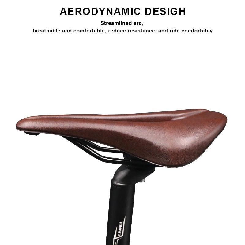Bike Saddle Hollow Bicycle Cushion One-Piece PU Leather Soft Comfortable Seat For Men Women Road Mountain Cycling Saddles Bicycle Seat Waterproof Comfortable Road Bike Saddle Memory Foam Padded Replacement For Road Bikes - Korvel