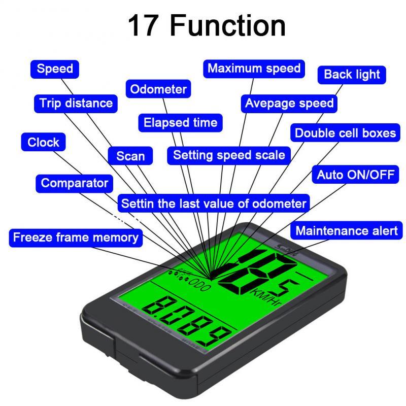 Premium Waterproof Bicycle Computer with LCD Display