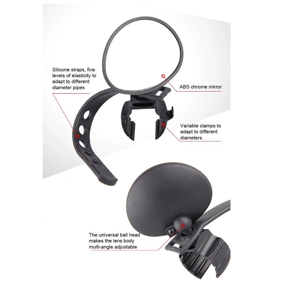 Miroir de vélo universel - Rétroviseur rotatif pour un cyclisme en toute sécurité