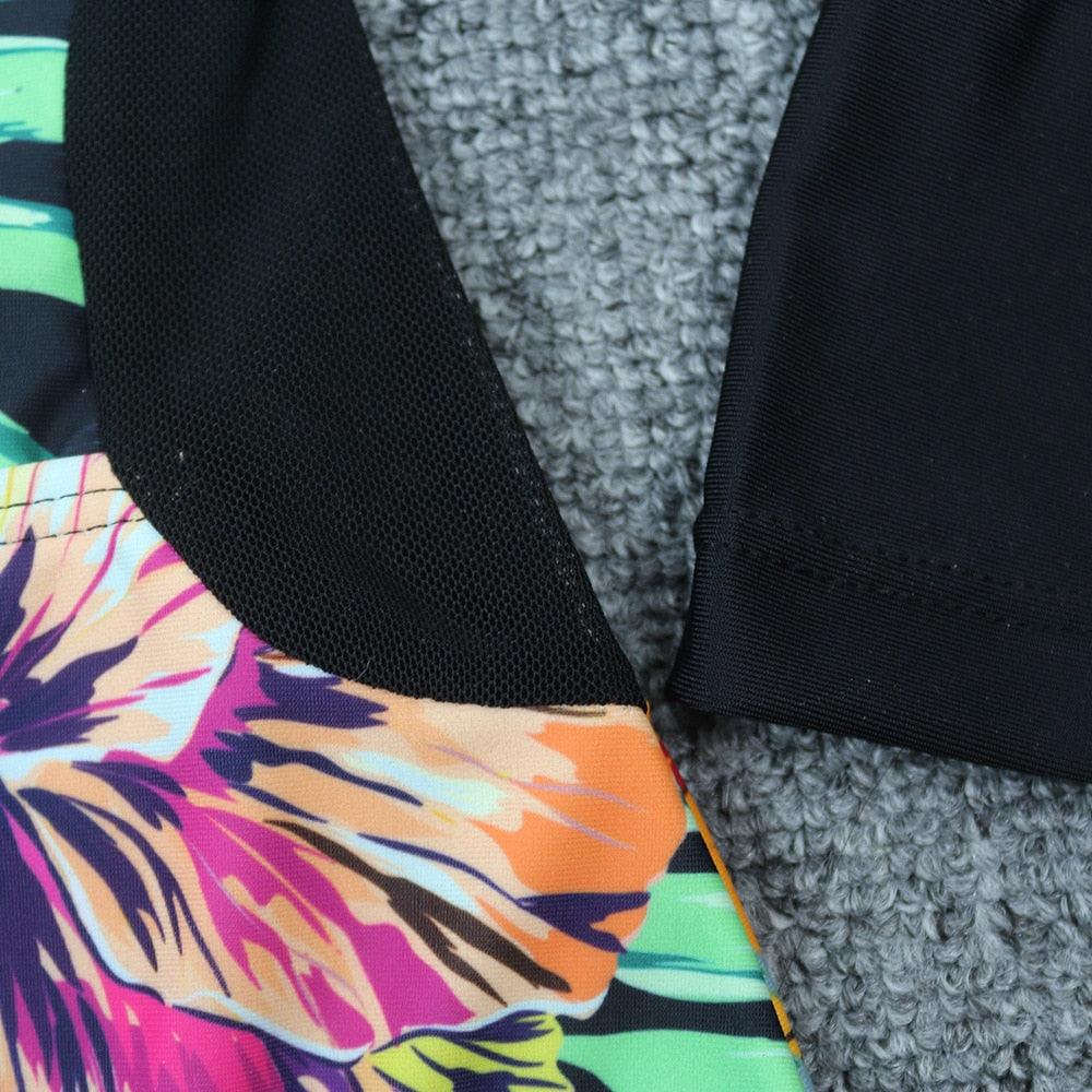 Conjunto de Bikini de Manga Larga con Estampado de Tigre para Mujeres