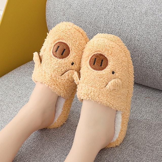 Zapatillas de casa de felpa para mujer - Antideslizantes para interiores