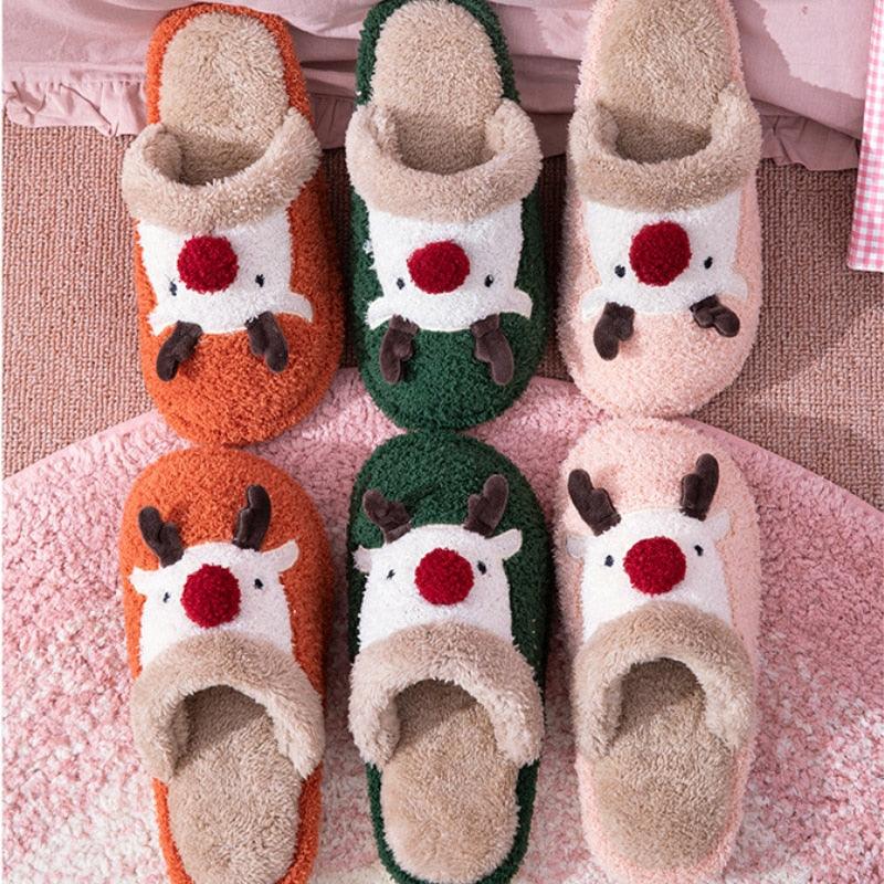 Zapatillas de algodón de felpa acogedoras para la comodidad invernal