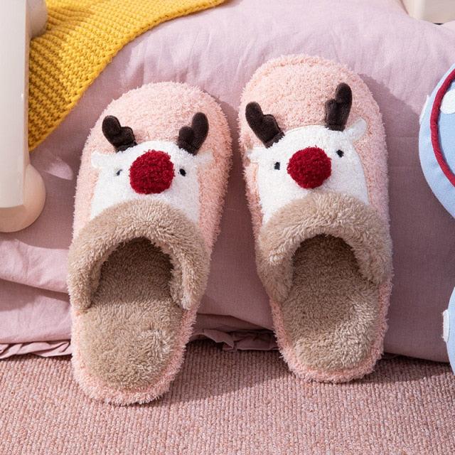Zapatillas de algodón de felpa acogedoras para la comodidad invernal
