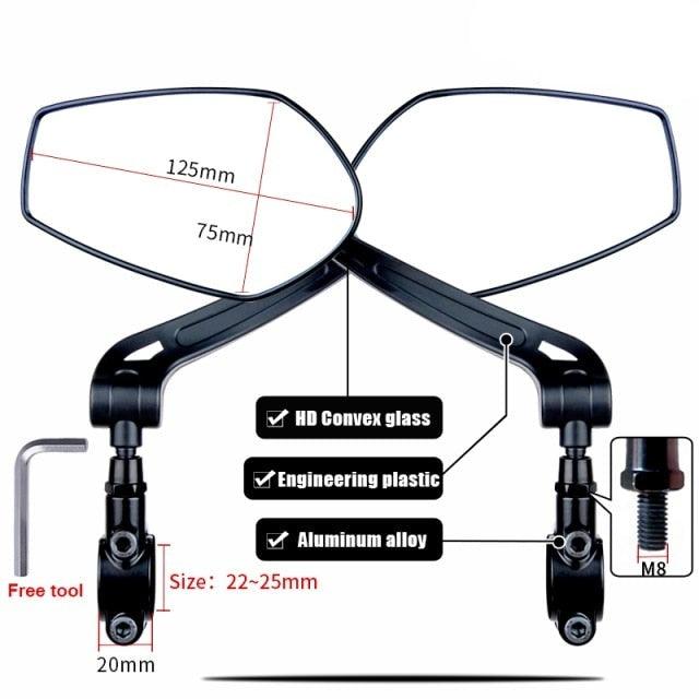 Miroir de vélo arrière HD ajustable pour une conduite en toute sécurité