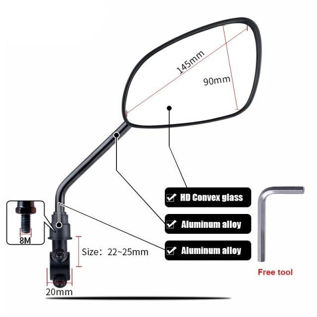 Miroir de vélo arrière HD ajustable pour une conduite en toute sécurité