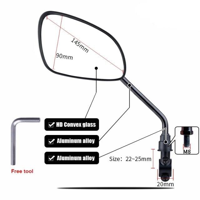 Miroir de vélo arrière HD ajustable pour une conduite en toute sécurité