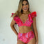 Ensemble de bikini à volants élégant en deux pièces pour femmes