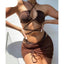 Ensemble de bikinis croisés à col halter - Maillots de bain pour femmes