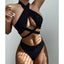 Ensemble de bikinis croisés à col halter - Maillots de bain pour femmes