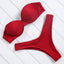 High Cut Solid Bikini Set with Underwire and Leopard Print