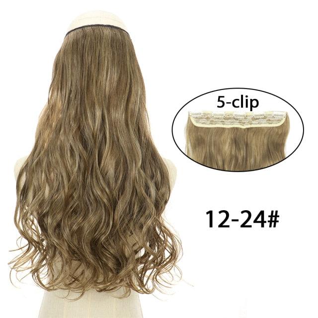 5 Clip In Hair Extensions - Heat Resistant Wavy Synthetic Hairpieces