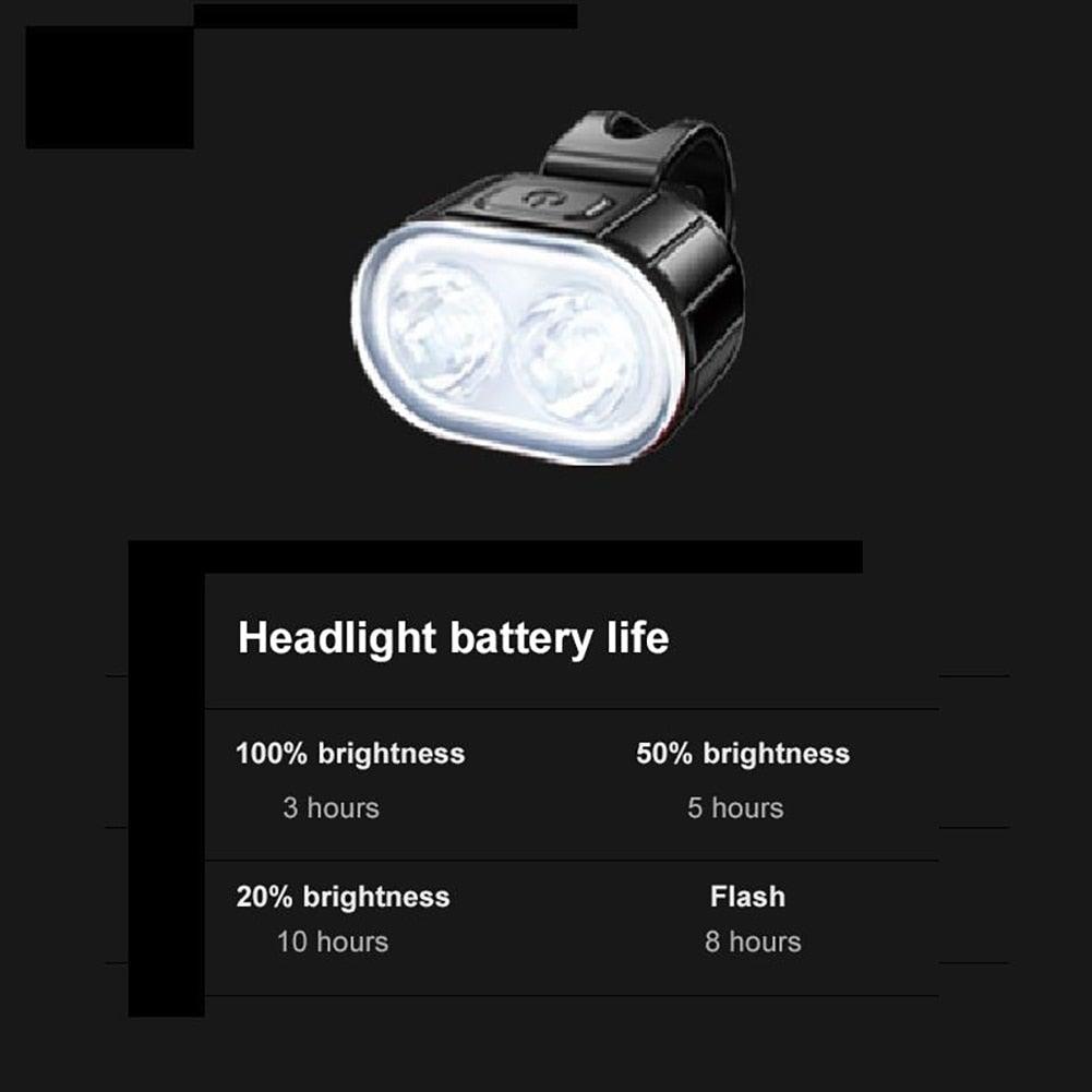 Luces LED recargables por USB para bicicletas - Conjunto de seguridad delantero y trasero