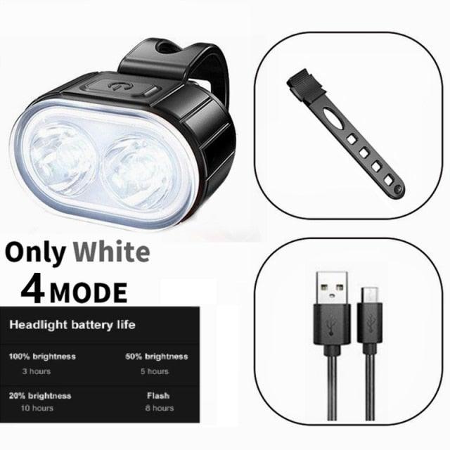 Luces LED recargables por USB para bicicletas - Conjunto de seguridad delantero y trasero