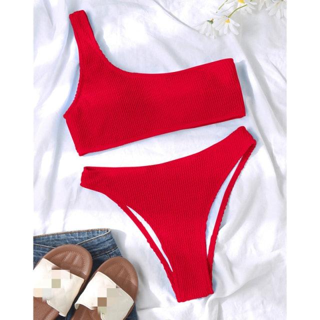 Elegant One-Shoulder Bikini Set for Women