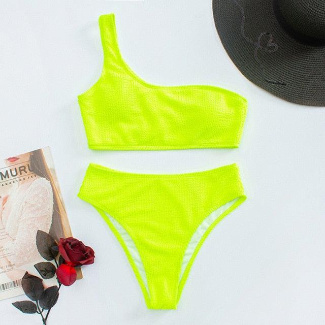 Elegant One-Shoulder Bikini Set for Women