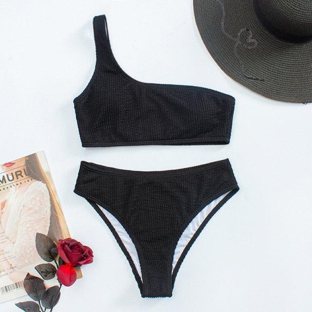 Elegant One-Shoulder Bikini Set for Women