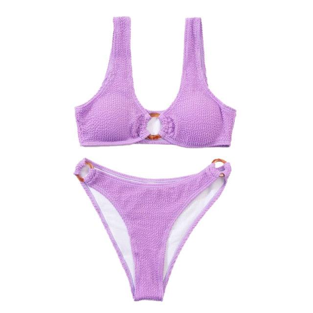 Elegant One-Shoulder Bikini Set for Women