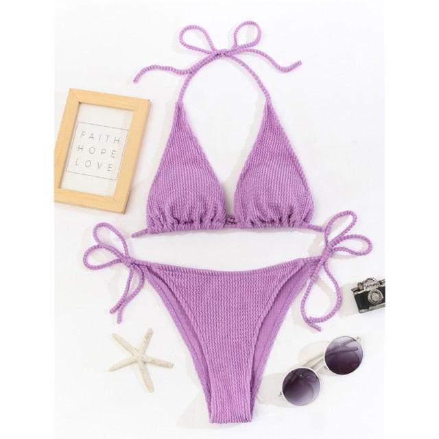 Elegant One-Shoulder Bikini Set for Women