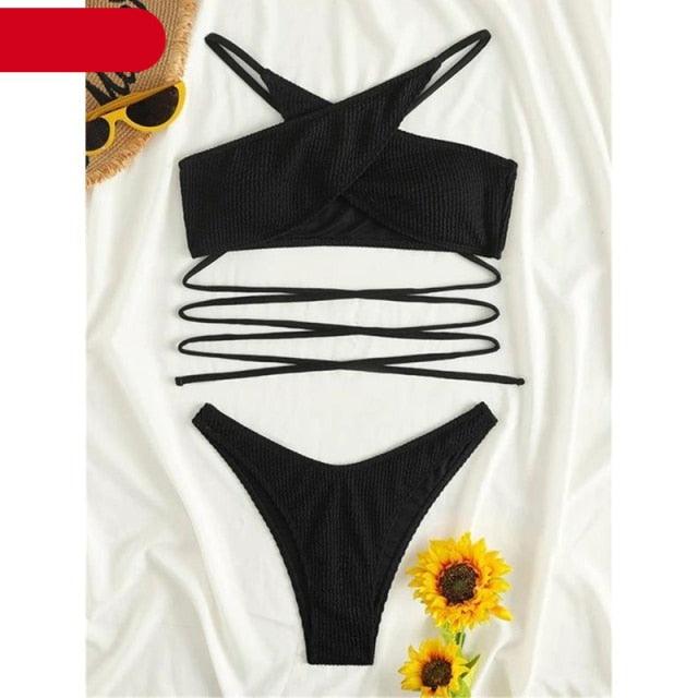 Elegant One-Shoulder Bikini Set for Women