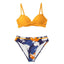 Ensemble de bikini push-up floral pour femmes - Maillot de bain deux pièces élégant