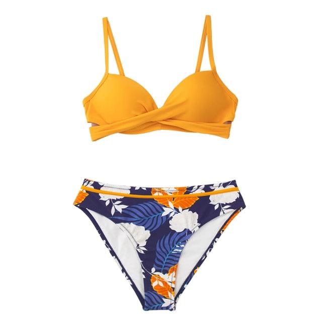 Floral Push-Up Bikini Set for Women - Stylish Two-Piece Swimwear - Korvel