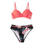 Ensemble de bikini push-up floral pour femmes - Maillot de bain deux pièces élégant