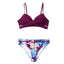 Ensemble de bikini push-up floral pour femmes - Maillot de bain deux pièces élégant