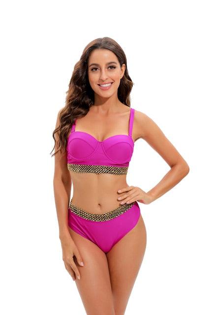 Chic High-Waisted Puff Sleeve Bikini Set for Women - Stylish Summer Swimwear - Korvel