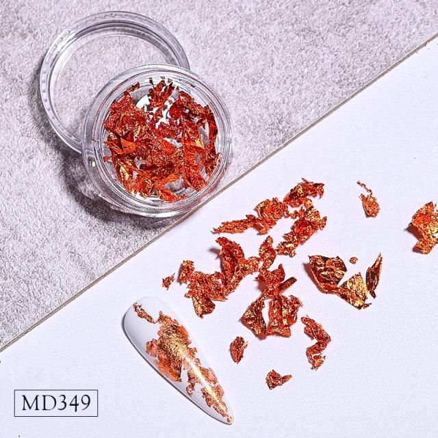 Gold & Silver Irregular Aluminum Foil Nail Art Stickers