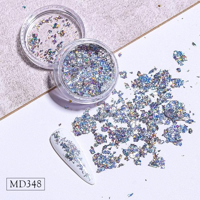 Gold & Silver Irregular Aluminum Foil Nail Art Stickers