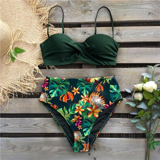 Ensemble de bikini taille haute élégant pour femmes
