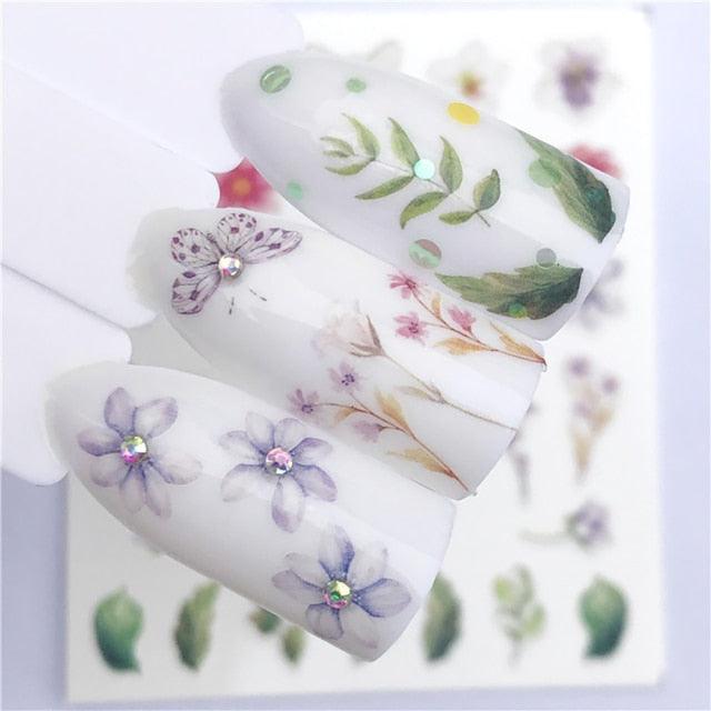 Autocollants d'art des ongles d'hiver - Designs d'élan et de loup