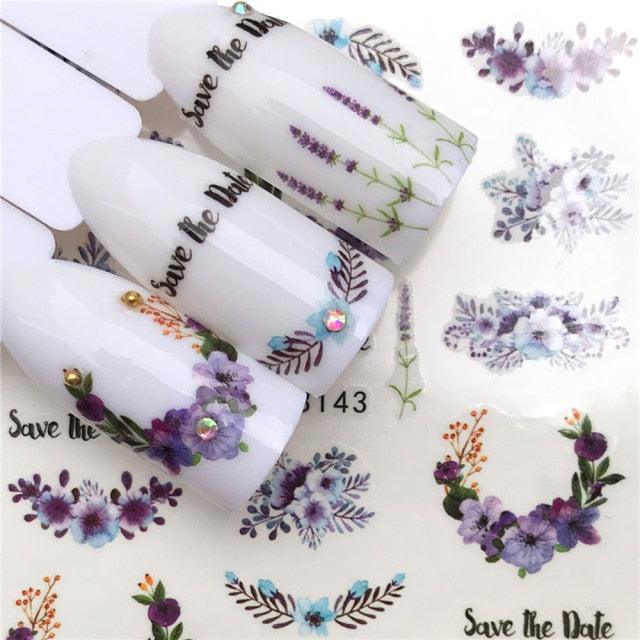 Autocollants d'art des ongles d'hiver - Designs d'élan et de loup